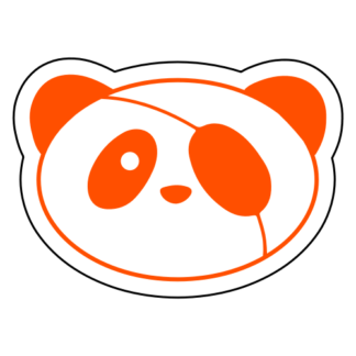 Covered Eye Panda Sticker (Orange)